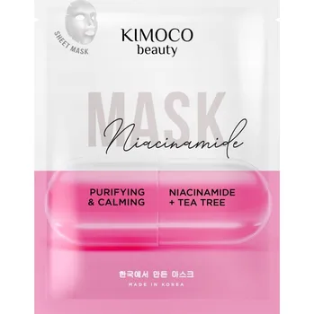 Pleťová maska KIMOCO NIACINAMID TEA TREE PLEŤOVÁ MASKA ČISTICÍ A ZKLIDŇUJÍCÍ
