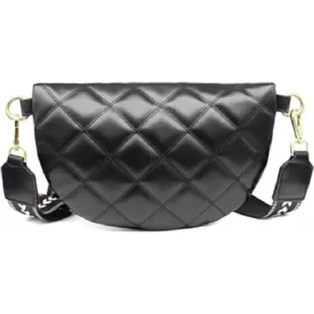 Kabelka Prošívaná ledvinka Fashion GP100 (Módní dámská prošívaná ledvinka přes rameno s peněženkou 24,5 x 16 x 8 cm, široký popruh, zlaté kování)