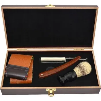 Břitva na holení Sada na holení Lewer břitva nerezová ocel štětka a obtahovací řemen