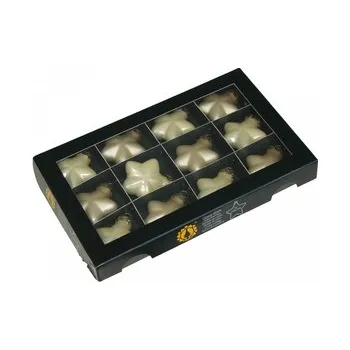 Vánoční dekorace Skleněné baňky - hvězdičky 4 cm champagne, sada 12 ks