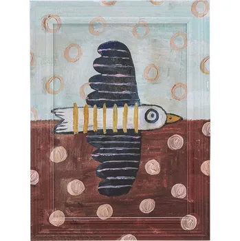 Bloomingville, Obraz v rámu Brett Birdy, 30 cm, modro-červený - Formadore