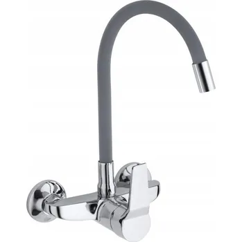 Vodovodní baterie Nástěnná kuchyňská baterie dřezová flexibilní ohebná vodovodní kohoutek Clara šedá