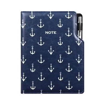 Notes DESIGN B5 čtverečkovaný - modrá - námořník - kotvy