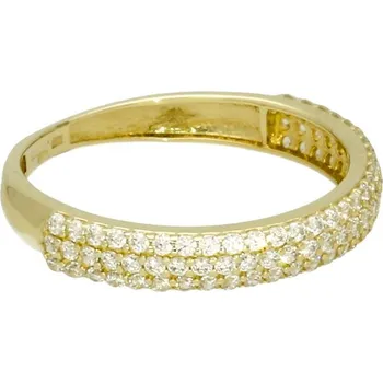 Módní doplněk Goldstore Zlatý prsten třpytivé bílé zirkony Velikost: 54, Váha: 1.62 g
