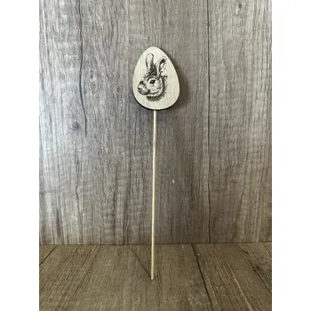 Velikonoční dekorace Zápich vejce dřevo 6 cm