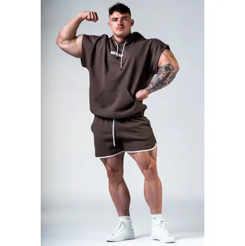 Pánské kraťasy NEBBIA Teplákové šortky HERO Hnědé L