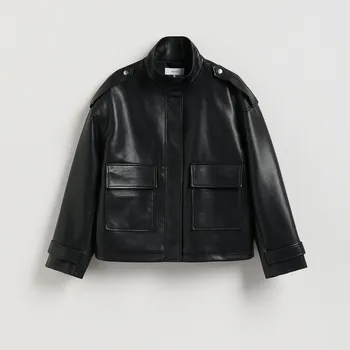 Reserved - Bunda s umělé kůže - černý - 465IA-99X - 465IA-99X-M