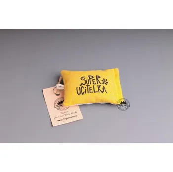 Antistresový přívěšek s levandulí - super učitelka, žlutý