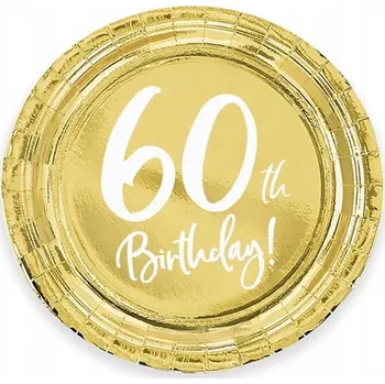 Jednorázové nádobí Papírové TALÍŘKY na OSLAVU 60. NAROZENIN 6 ks