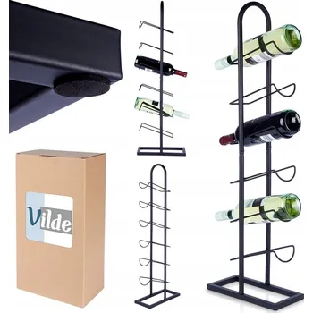 Obraz Stojan na víno Vilde kovový černý industriální pro 1-6 lahví