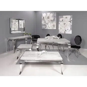 Jídelní stůl Jídelní stůl s kamennou deskou bílý 200x100x75 cm CT/TH306-1