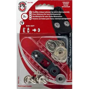 KOH-I-NOOR Nýtovací knoflík stiskací - KIN DOT Nikl 3ks