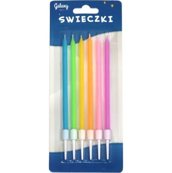 Dortová svíčka Narozeninové svíčky dlouhé barevné pastelové 6 Ks OSLAVA NAROZENINY PÁRTY
