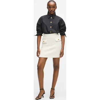 Dámská sukně SUKNĚ KARL LAGERFELD BOUCLE KNIT SKIRT CANNOLI CREAM