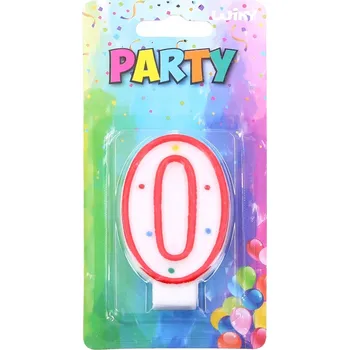 Svíčka Párty svíčka číslo 0 Červená
