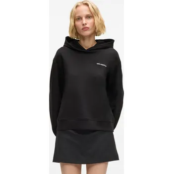 Dámské oblečení MIKINA KARL LAGERFELD LOGO TAPE HOODIE BLACK
