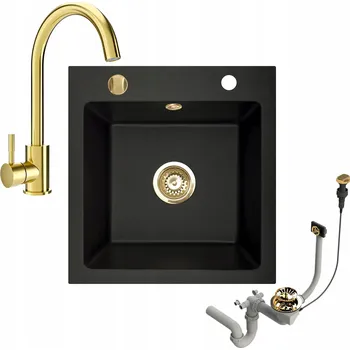 Granitový dřez Jednokomorový granitový dřez Brenor černý