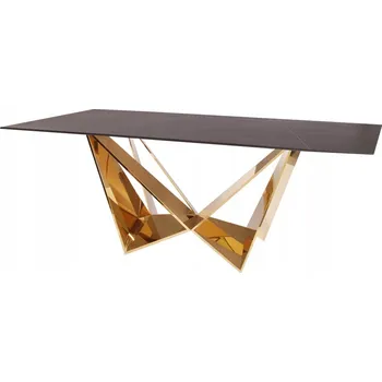 Jídelní stůl Zlatý stůl černá mramorová deska 200x100x75 CT2061
