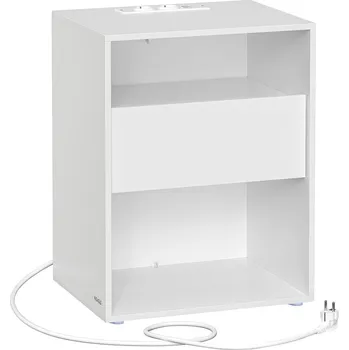 Noční stolek Noční stolek Vasagle Adar s nabíjecí stanicí bílý