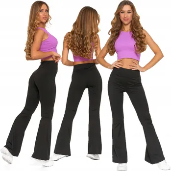 Dámské legíny Legíny dámské zvonové kalhoty rozšířené hladké neprůhledné S MORAJ