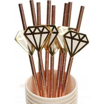 Brčka Papírové trubičky diamantové 10 ks na jedno použití párty eco