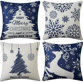 Povlak na polštářek 4x VÁNOČNÍ POVLAK NA POLŠTÁŘ NA POLŠTÁŘEK JASÍK VZOR VÁNOCE 45x45 cm