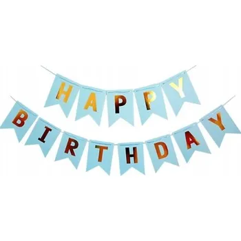 Girlanda - nápis HAPPY BIRTHDAY - modrá - narozeniny