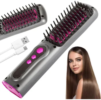 kartáč na vlasy MrHome Elektrický bezdrátový kartáč na vlasy 2v1 - šedá