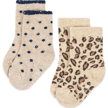 Set dvou párů ponožek s třpytivým vláknem LEO / DOT Konges Slojd velikost: 22-24