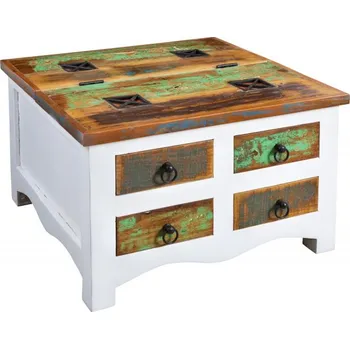 Konferenční stolek Konferenční stolek JAKARTA WHITE 70 CM masiv mango / recykl