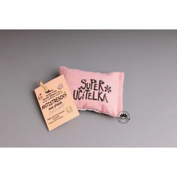 Antistresový přívěšek s levandulí - super učitelka, starorůžový