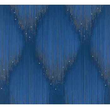 Marburg Vliesová tapeta na zeď, modro-zlatá, grafický vzor s krystaly, 35886, Papis Loveday Fashion Icon, Marburg, velikost 10 x 0,7 m