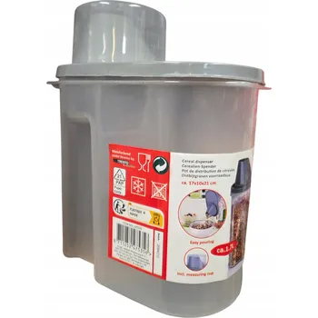 Dóza na potraviny Nádoba na sypké potraviny s dávkovačem a odměrkou 1,7 l