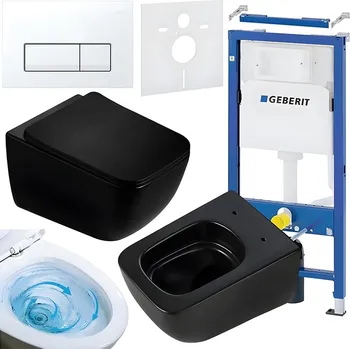 Klozet BPS-koupelny Podomítkový modul Geberit DuoFix s WC mísou YU-MTB-TR-03 + ovládací tlačítko Delta 50 bílá