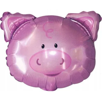 Balónek Velký fóliový balónek PRASÁTKO 76,5x71,5 cm růžový narozeniny oslava