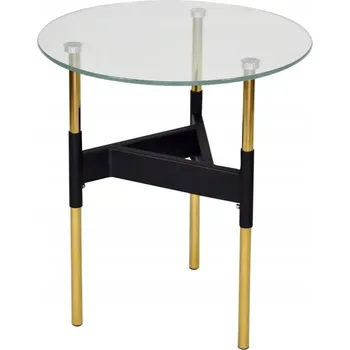 Konferenční stolek Zlatý stolek se skleněnou deskou Ø58x50 cm CJ893
