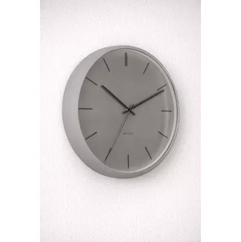 Hodiny Karlsson Mathias šedé kovové nástěnné hodiny, 40 cm