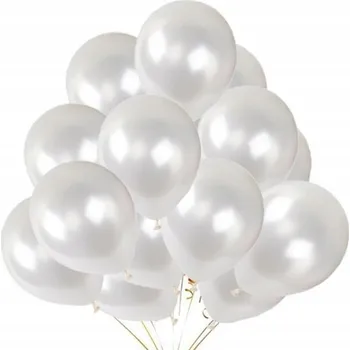 Balónek Balónky metalické BÍLÉ PERLEŤOVÉ 30 cm svatební hostina narozeniny 50 ks