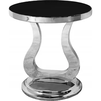 Konferenční stolek Designový stolek černá deska sklo 50x54 D003