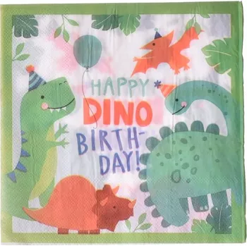 Papírový ubrousek PAPÍROVÉ UBROUSKY k narozeninám DINOSAURUS 20 KS dino