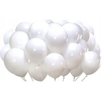 Balónek Balónky metalické BÍLÉ svatební hostina narozeniny 30 ks