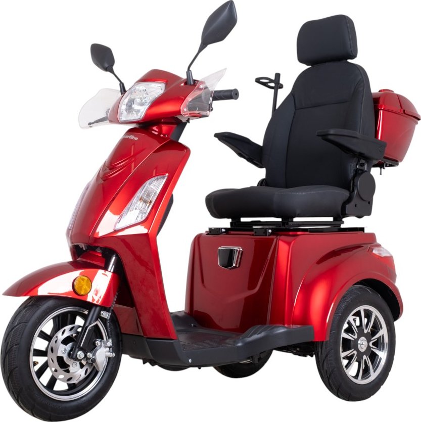 Elektrický tříkolový vozík inSPORTline Zorica Deluxe s elektromagnetickou brzdou - červená