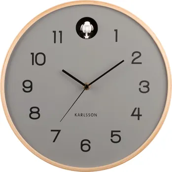 Hodiny Karlsson, Nástěnné hodiny Natural Cuckoo s kukačkou, šedé - Formadore