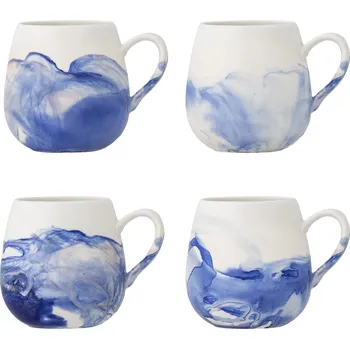 Bloomingville, Hrnky Lyre 250 ml, modré, 4 ks - Formadore