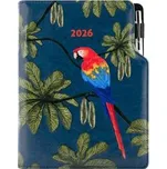Diář DESIGN tydenní B5 2026 - modrá - Papoušek
