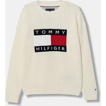 Dívčí svetr Dětský svetr Tommy Hilfiger KB0KB10071.128.176.PPY2 béžová 01X, vel. 152