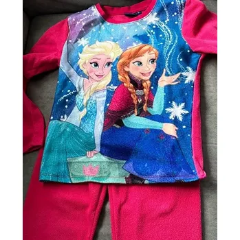 Růžové fleesové teplé dívčí pyžamo Frozen 8 let/128 cm