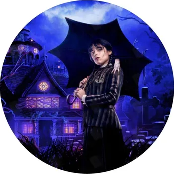 Jedlá dekorace na dort Wednesday č.3 jedlý papír - Bez úprav / Jedlý papír / Bez decor gelu