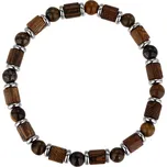 Jan Kos jewellery Ocelový náramek s hnědým zirkonem STA-6908