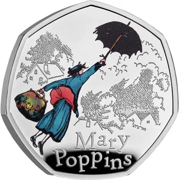Velká Británie: stříbrná mince Mary Poppins 2025 Proof barevná 7,4 g